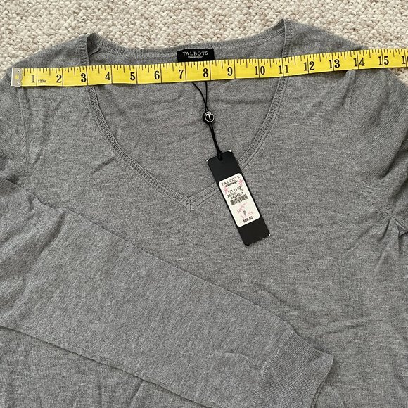 NWT Talbots Grey V-Necks Sweater Size S - Picture 5 of 7